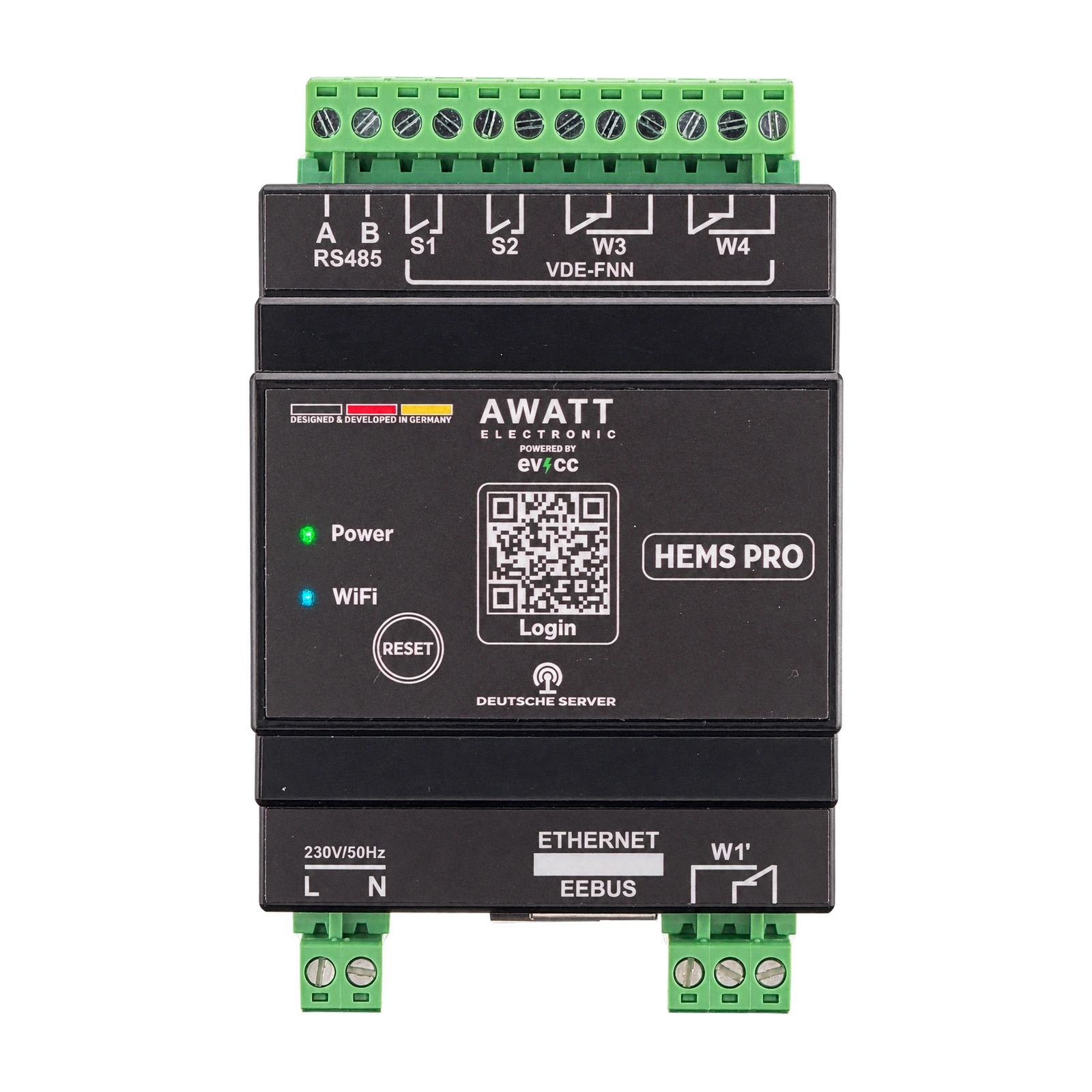 HEMS PRO – Front mit leuchtenden LEDs